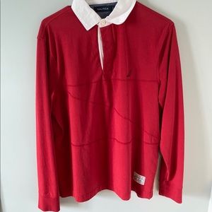 Red Nautica Rugby Shirt